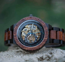 Load image into Gallery viewer, The Skeleton - Mens Wooden Watch By Norsewood
