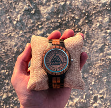 Load image into Gallery viewer, The Odin - Odins Knot Viking Wooden Watch By Norsewood
