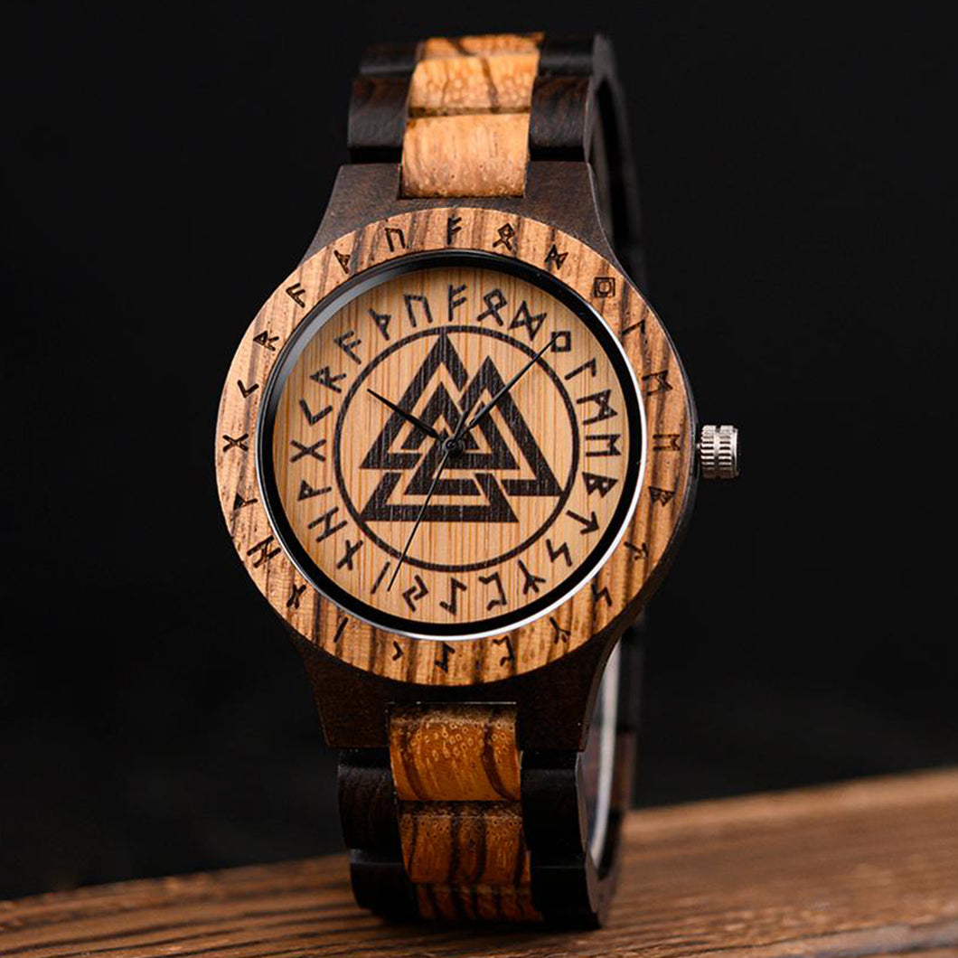 The Odin - Odins Knot Viking Wooden Watch By Norsewood